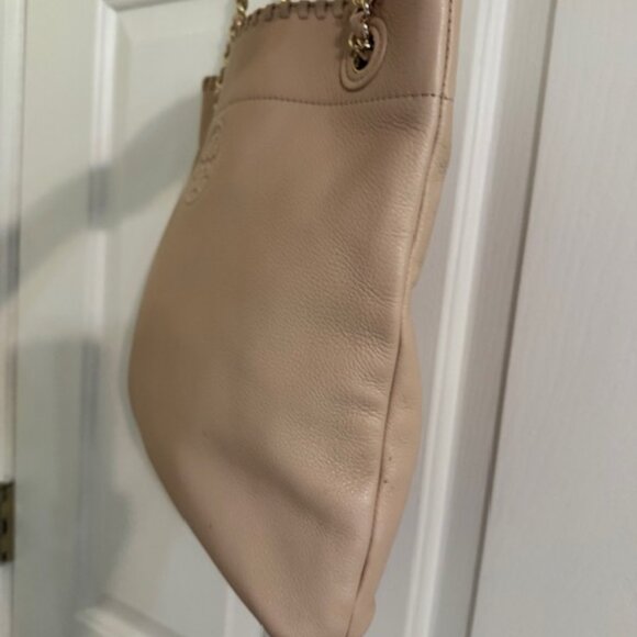 Tory Burch Marion Small Shoulder Bag Pale Pink Pebbled Leather Chain Handles NWO - Picture 4 of 9